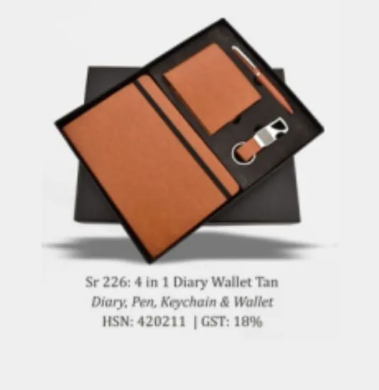 Customized Printing on Diary Pen Keychain Wallet set