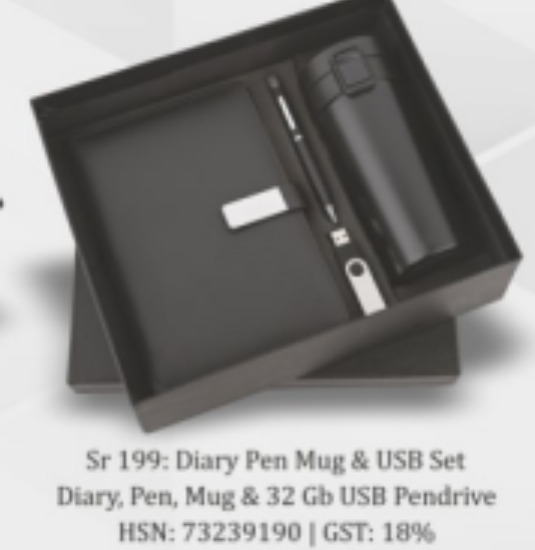 Customized Printing on Diary Pen mug  and USB set