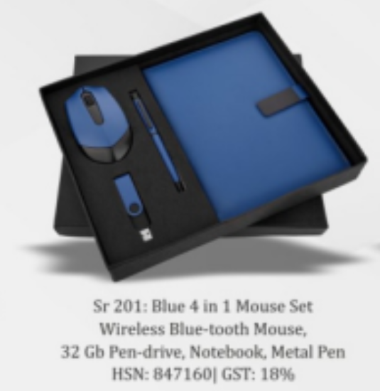 Customized Printing on Wireless Mouse Pendrive and Notebook with Metal Pen set